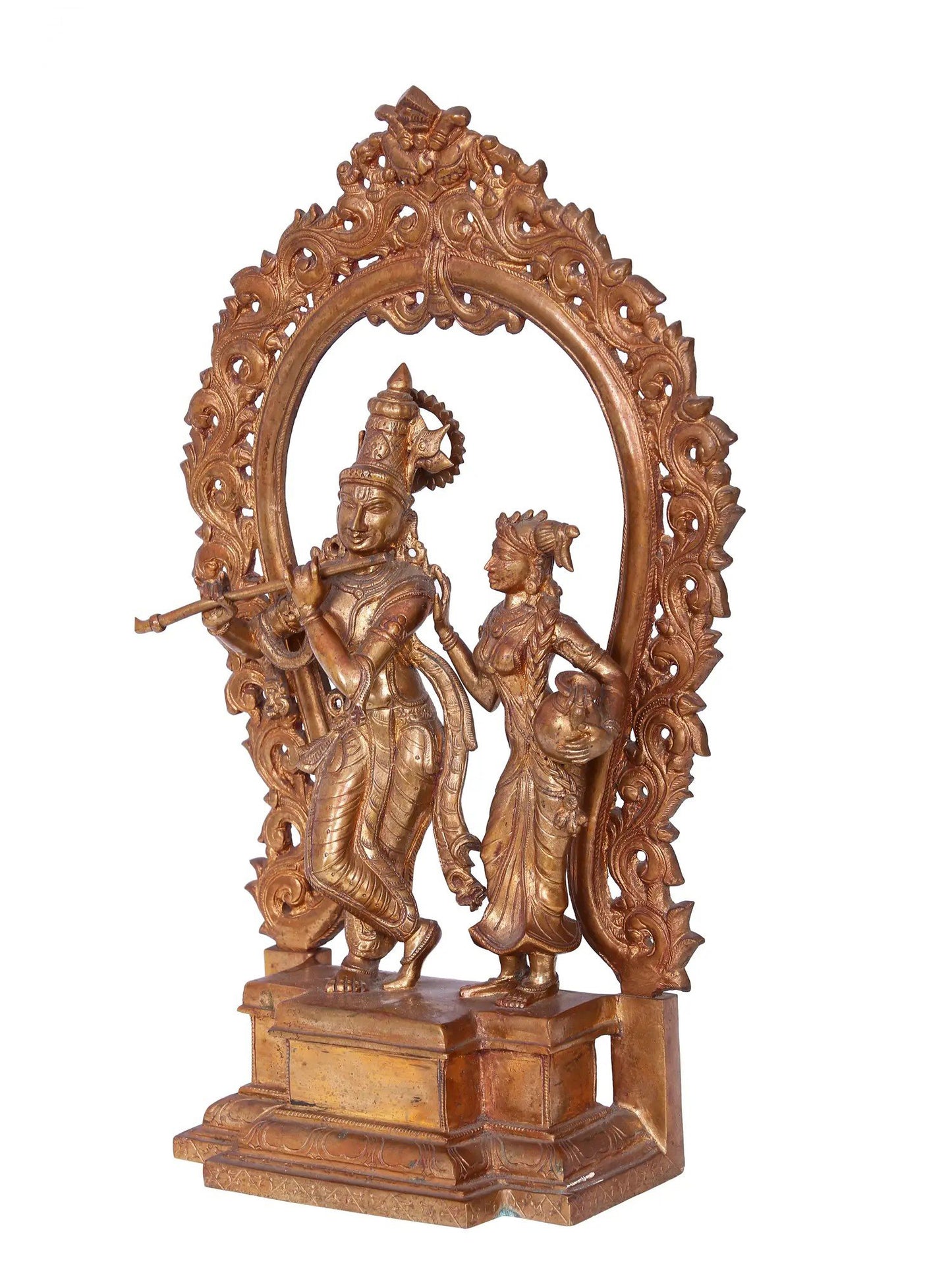 18" Radha Krishna | Madhuchista Vidhana (Lost-Wax) | Panchaloha Bronze from Swamimalai