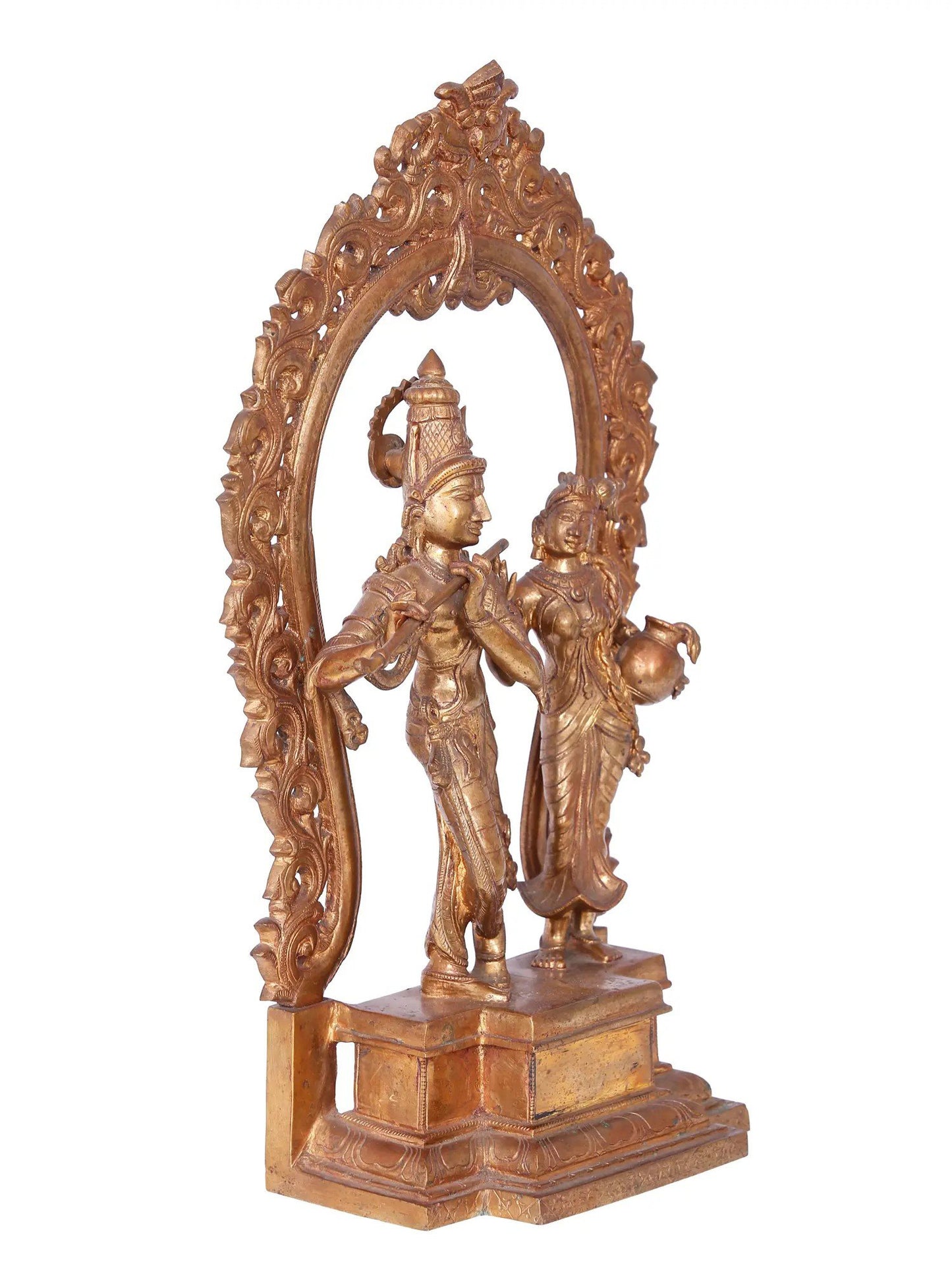 18" Radha Krishna | Madhuchista Vidhana (Lost-Wax) | Panchaloha Bronze from Swamimalai