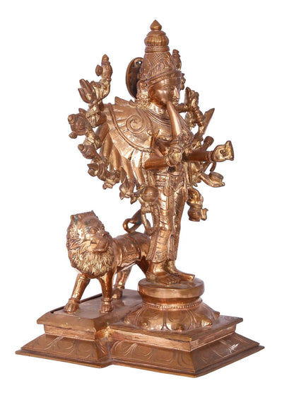 16" Standing Durga | Madhuchista Vidhana (Lost-Wax) | Panchaloha Bronze from Swamimalai