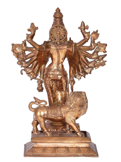 16" Standing Durga | Madhuchista Vidhana (Lost-Wax) | Panchaloha Bronze from Swamimalai