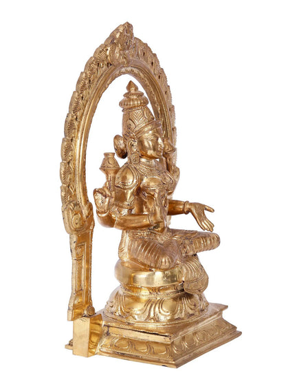 12" Devi Lakshmi Panchaloha Bronze Statue from Swamimalai | Madhuchista Vidhana (Lost-Wax)