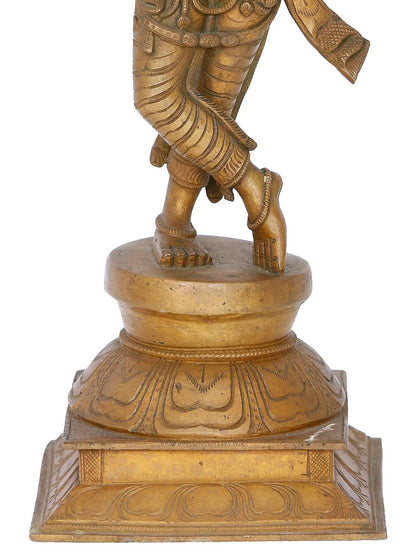 15" Fluting Krishna Panchaloha Bronze Statue from Swamimalai | Madhuchista Vidhana (Lost-Wax)