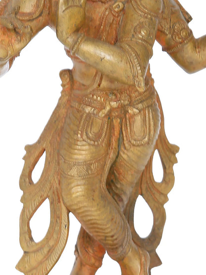 12" Chaturbhuja Lord Krishna Panchaloha Bronze Sculpture from Swamimalai | Madhuchista Vidhana (Lost-Wax)