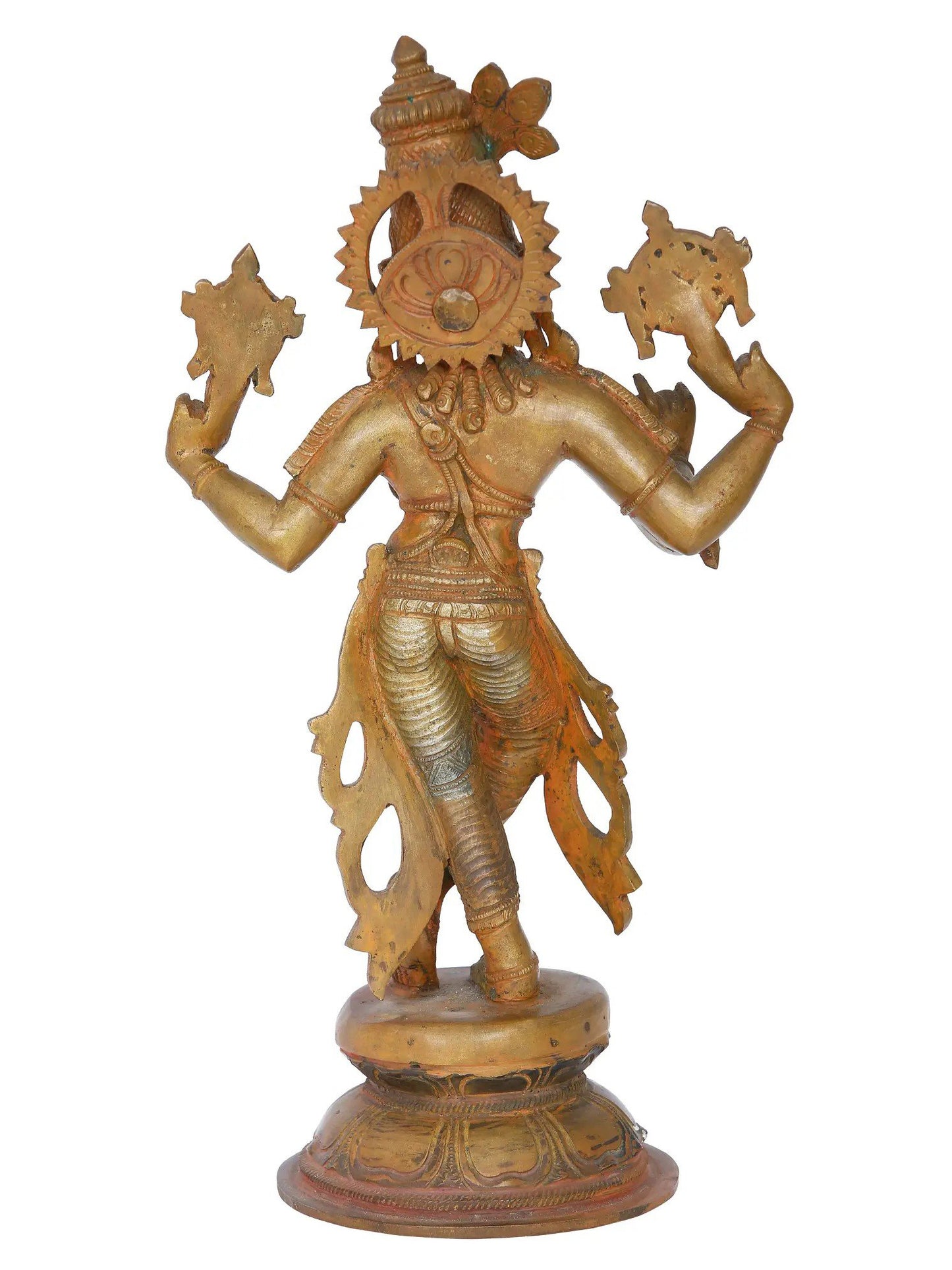 12" Chaturbhuja Lord Krishna Panchaloha Bronze Sculpture from Swamimalai | Madhuchista Vidhana (Lost-Wax)