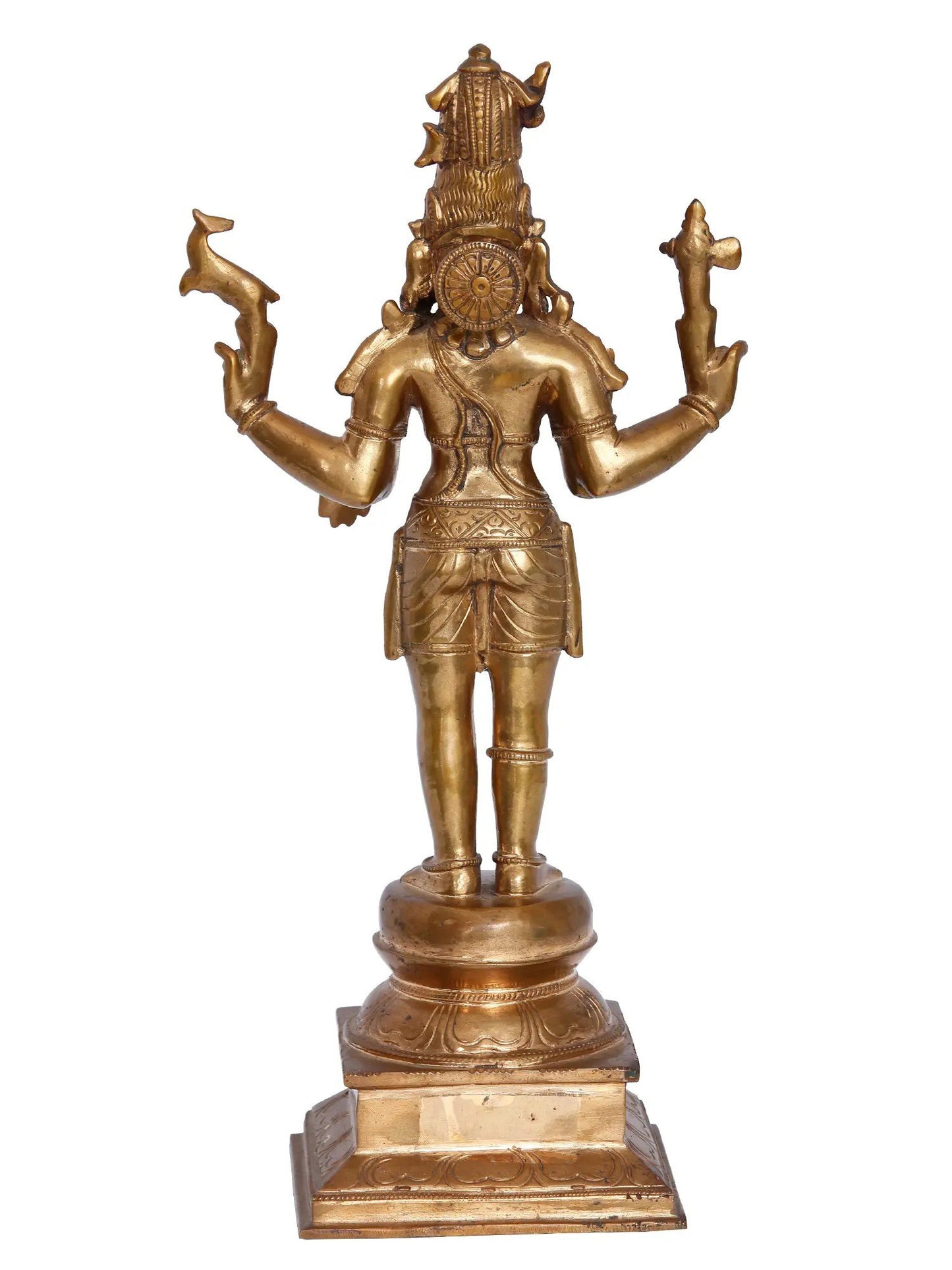 15'' Chandrashekhar Pashupatinath Panchaloha Bronze Sculpture from Swamimalai | Madhuchista Vidhana (Lost-Wax)