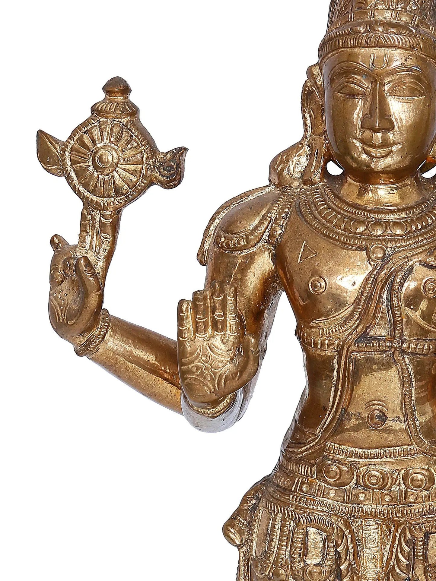 15'' Lord Vishnu Statue | Madhuchista Vidhana (Lost-Wax) | Panchaloha Bronze from Swamimalai