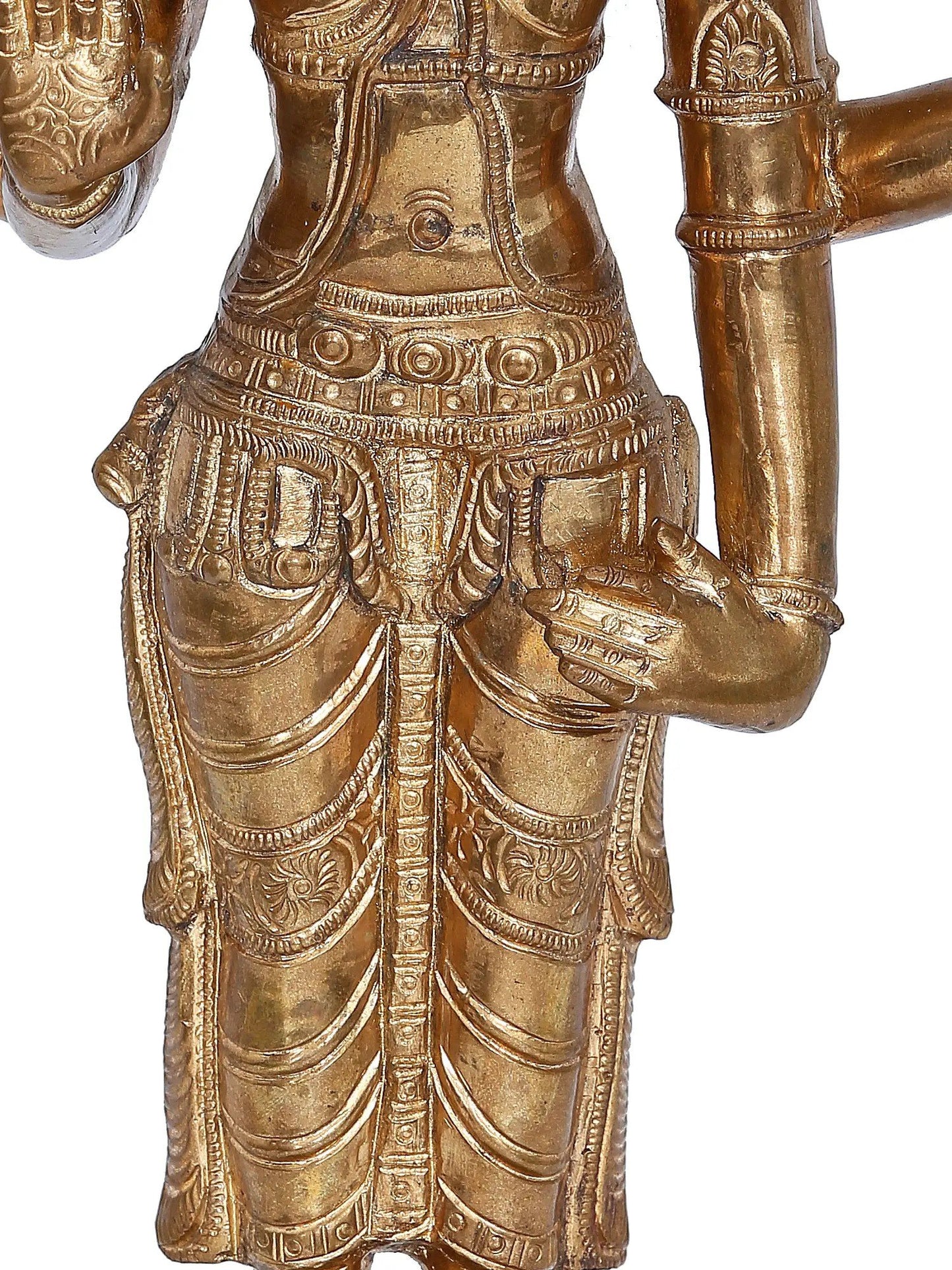 15'' Lord Vishnu Statue | Madhuchista Vidhana (Lost-Wax) | Panchaloha Bronze from Swamimalai