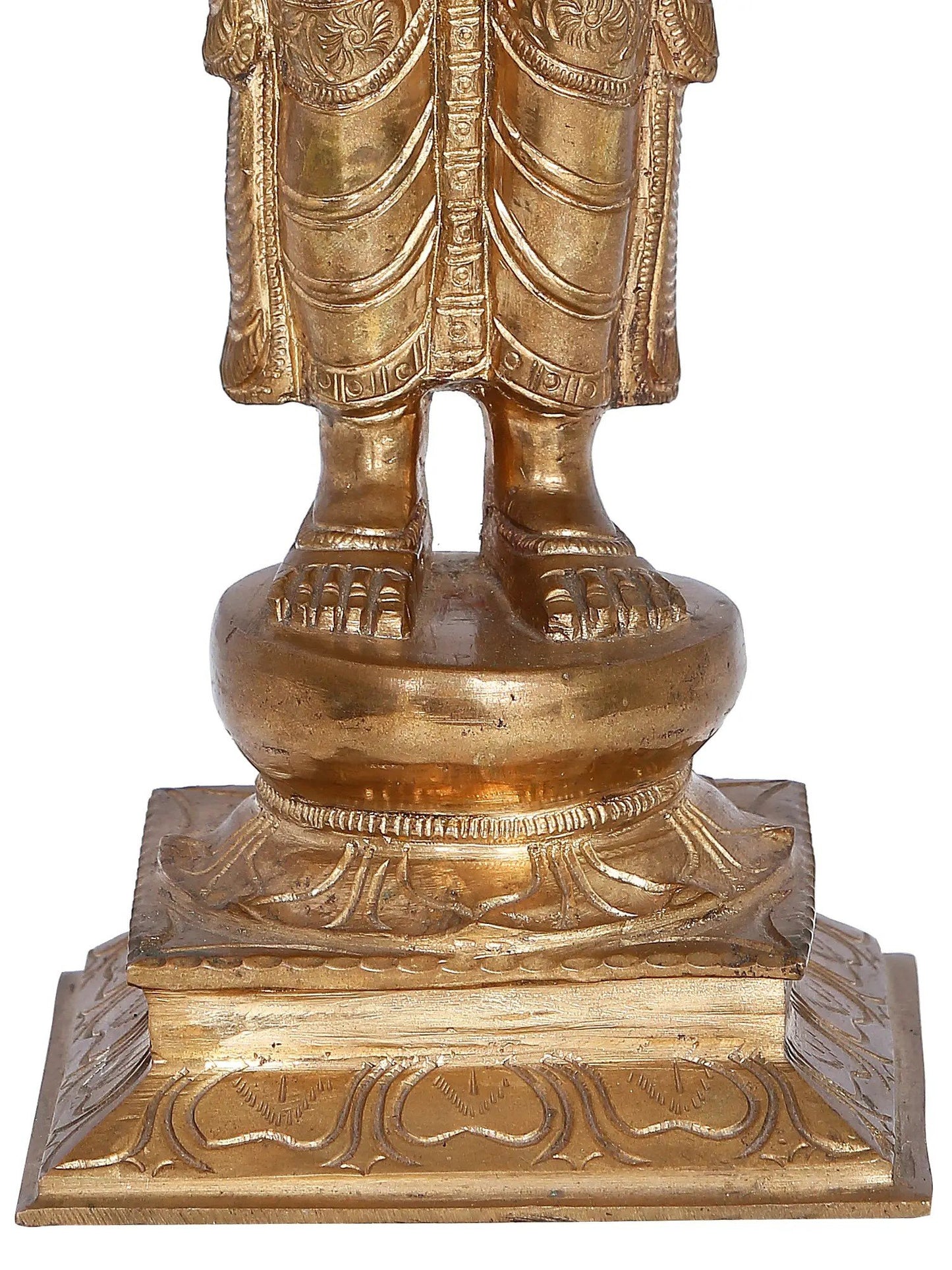 15'' Lord Vishnu Statue | Madhuchista Vidhana (Lost-Wax) | Panchaloha Bronze from Swamimalai