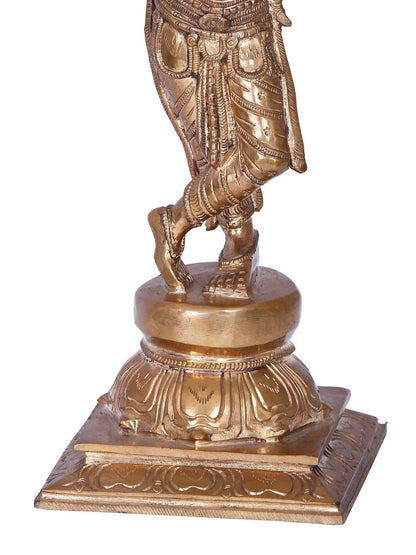 13'' Krishna | Madhuchista Vidhana (Lost-Wax) | Panchaloha Bronze from Swamimalai