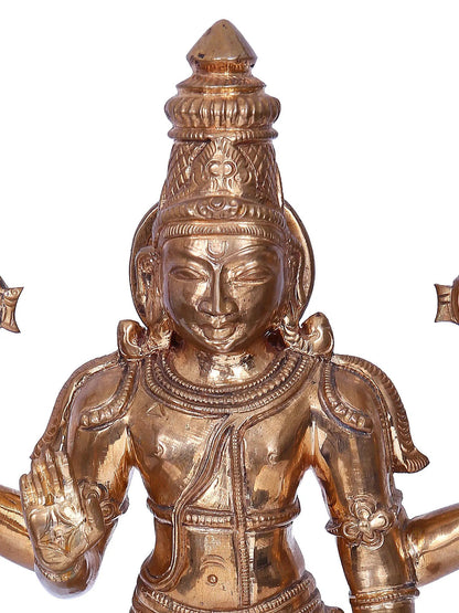 13'' Vishnu | Madhuchista Vidhana (Lost-Wax) | Panchaloha Bronze from Swamimalai