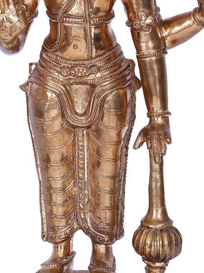 13'' Vishnu | Madhuchista Vidhana (Lost-Wax) | Panchaloha Bronze from Swamimalai