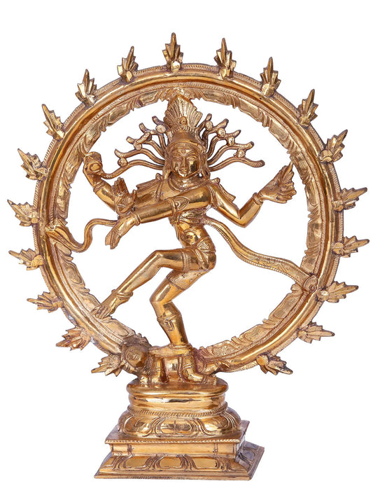 9.5'' Nataraja Statue | Madhuchista Vidhana (Lost-Wax) | Panchaloha Bronze from Swamimalai