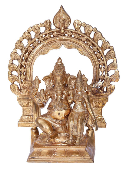 10'' Shakti Ganpati | Madhuchista Vidhana (Lost-Wax) | Panchaloha Bronze from Swamimalai