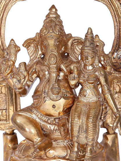 10'' Shakti Ganpati | Madhuchista Vidhana (Lost-Wax) | Panchaloha Bronze from Swamimalai