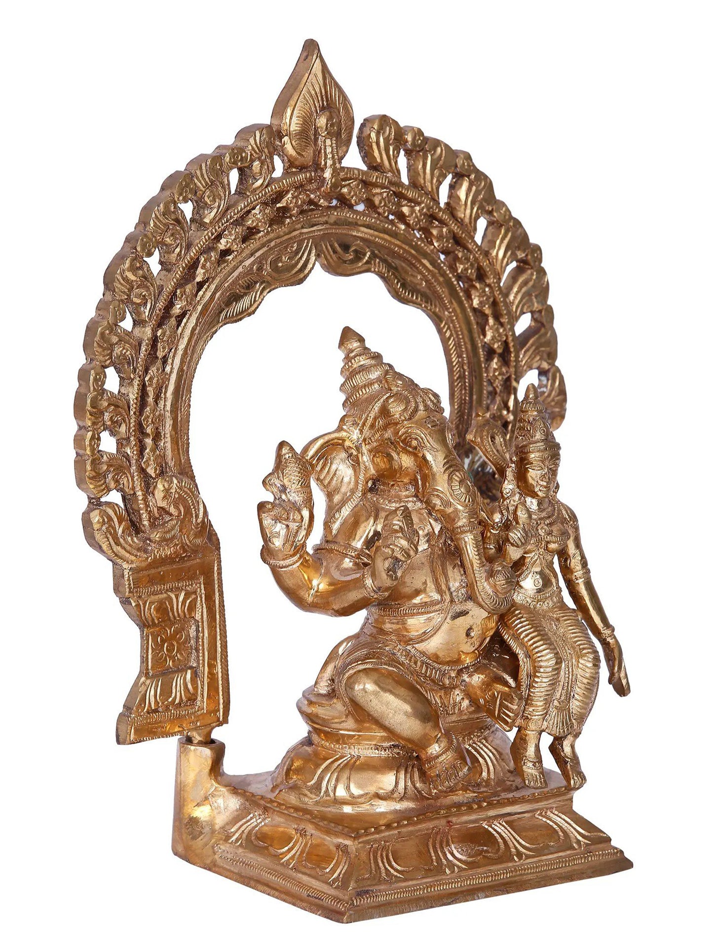 10'' Shakti Ganpati | Madhuchista Vidhana (Lost-Wax) | Panchaloha Bronze from Swamimalai