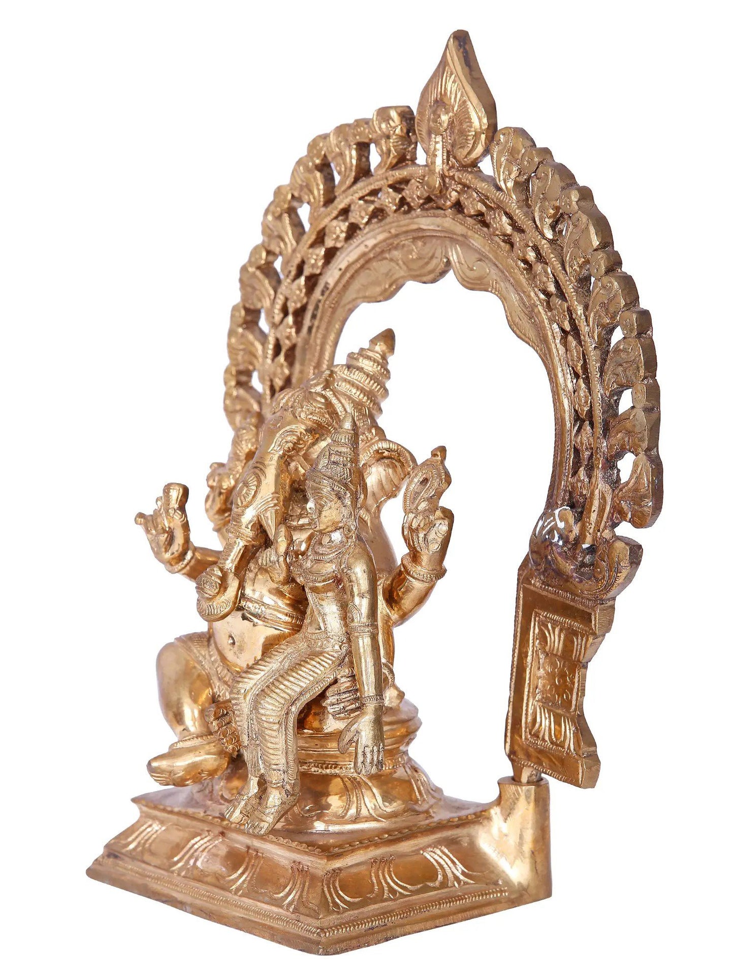 10'' Shakti Ganpati | Madhuchista Vidhana (Lost-Wax) | Panchaloha Bronze from Swamimalai