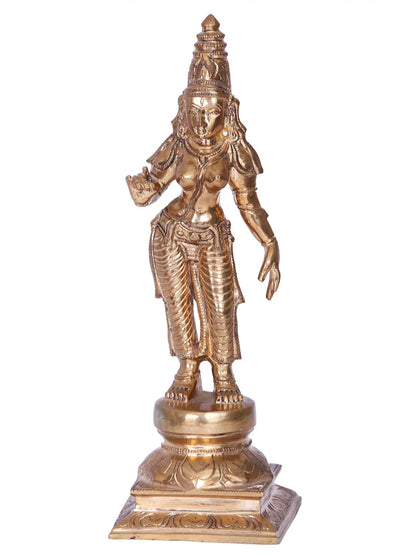 9'' Meenakshi Panchaloha Bronze Idol from Swamimalai | Madhuchista Vidhana (Lost-Wax)