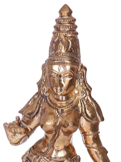 9'' Meenakshi Panchaloha Bronze Idol from Swamimalai | Madhuchista Vidhana (Lost-Wax)