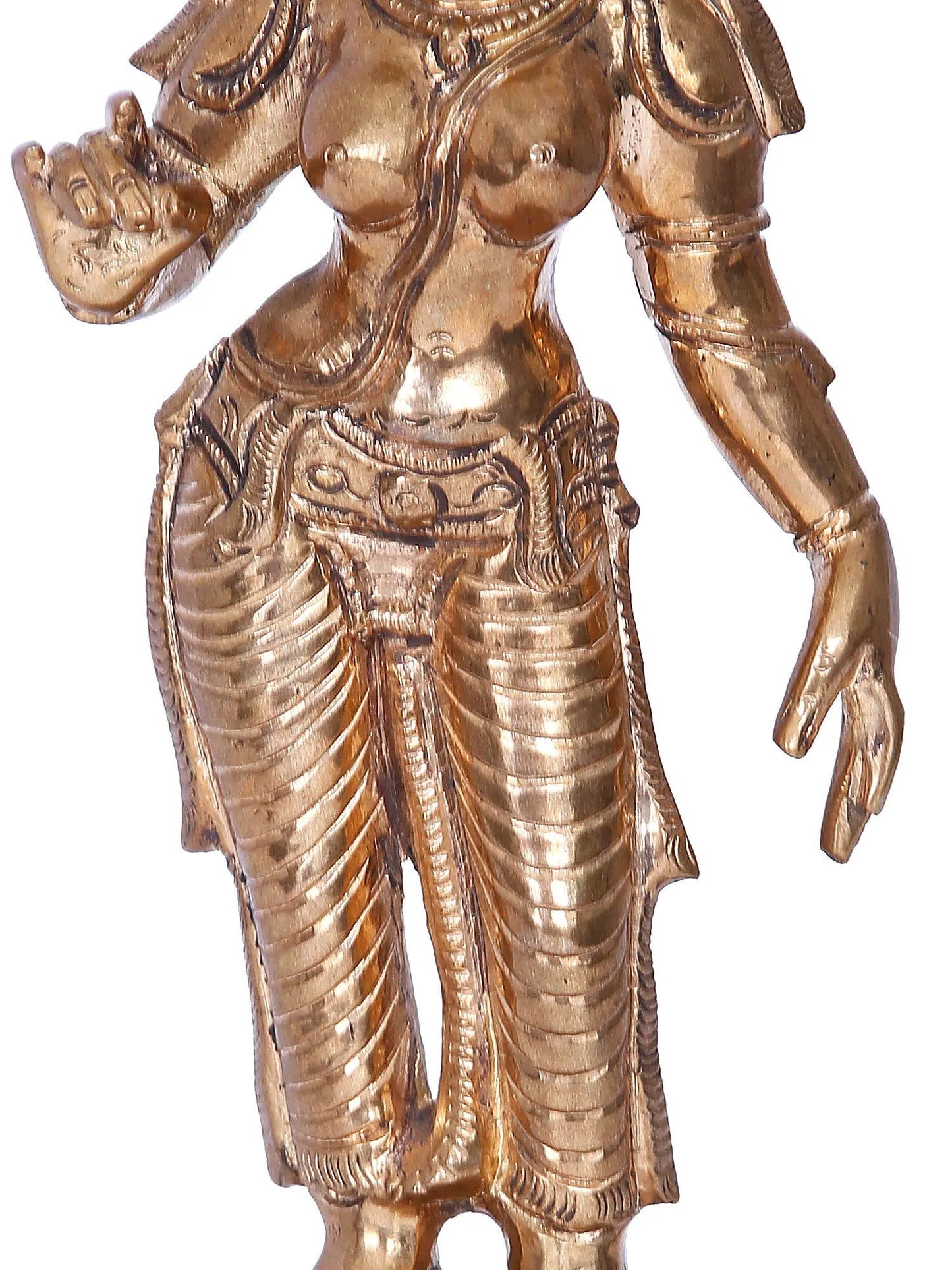 9'' Meenakshi Panchaloha Bronze Idol from Swamimalai | Madhuchista Vidhana (Lost-Wax)