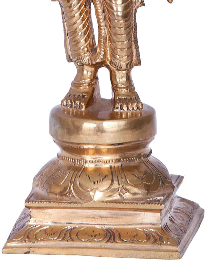 9'' Meenakshi Panchaloha Bronze Idol from Swamimalai | Madhuchista Vidhana (Lost-Wax)