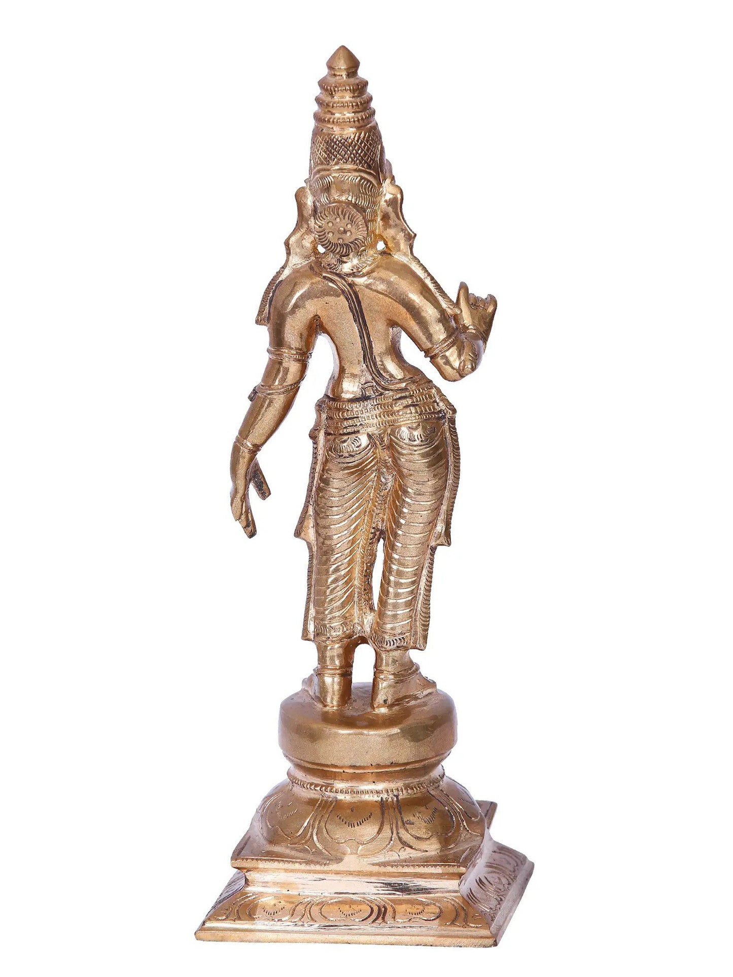 9'' Meenakshi Panchaloha Bronze Idol from Swamimalai | Madhuchista Vidhana (Lost-Wax)