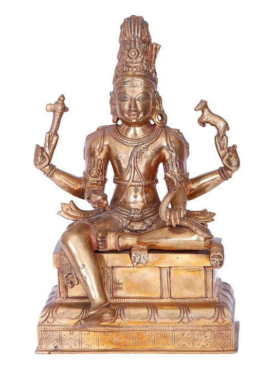 10'' Lord Shiva Panchaloha Bronze Statue from Swamimalai | Madhuchista Vidhana (Lost-Wax)