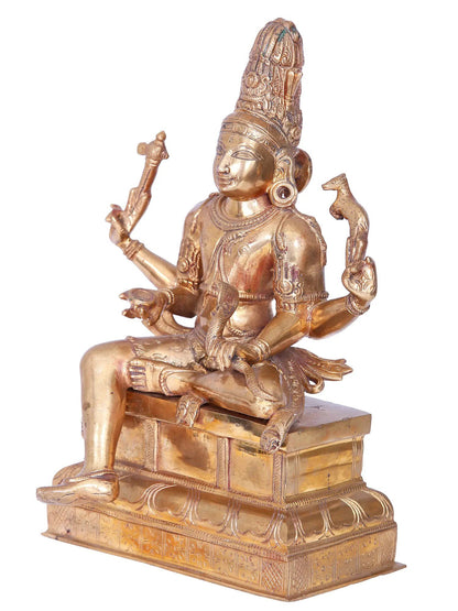 10'' Lord Shiva Panchaloha Bronze Statue from Swamimalai | Madhuchista Vidhana (Lost-Wax)