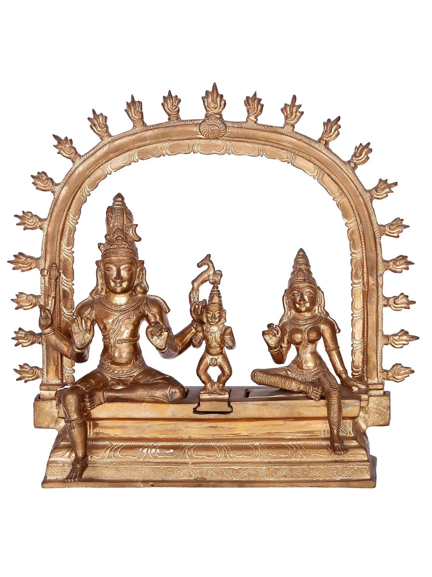 10'' Somaskandar Panchaloha Bronze Statue from Swamimalai | Madhuchista Vidhana (Lost-Wax)