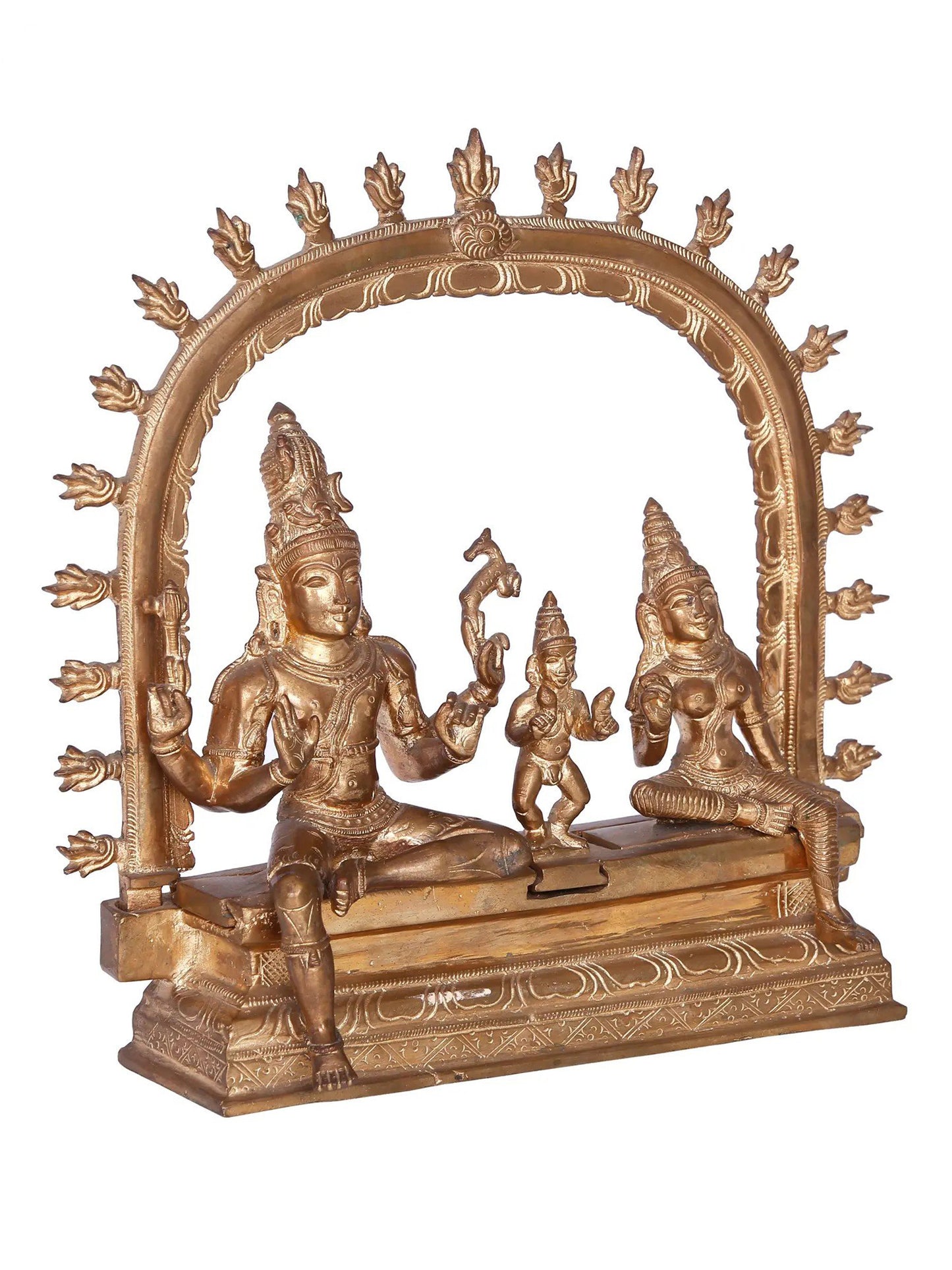 10'' Somaskandar Panchaloha Bronze Statue from Swamimalai | Madhuchista Vidhana (Lost-Wax)