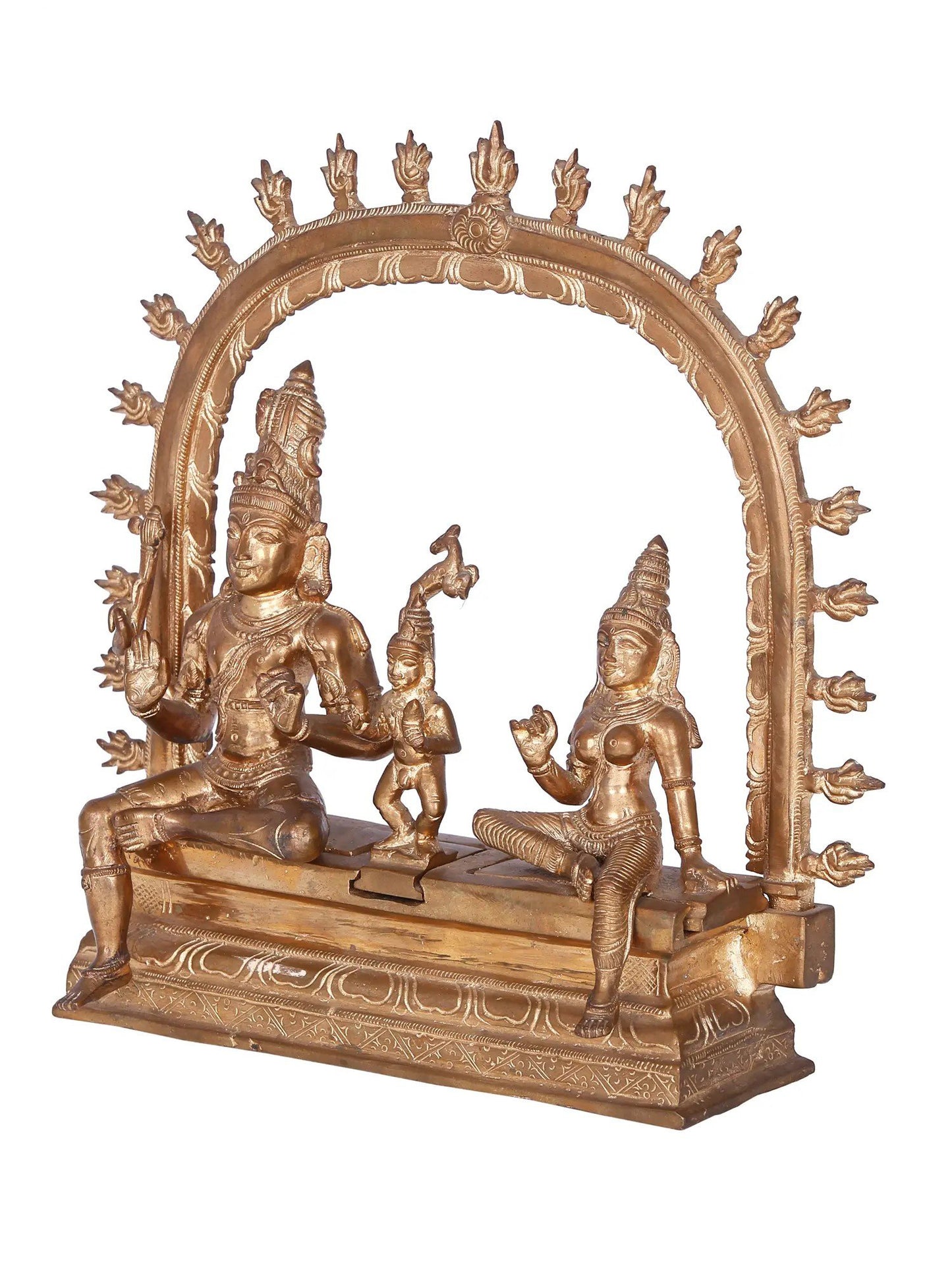 10'' Somaskandar Panchaloha Bronze Statue from Swamimalai | Madhuchista Vidhana (Lost-Wax)