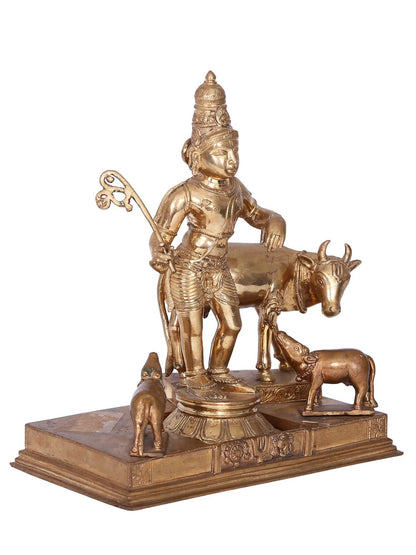 10'' Rajagopal Panchaloha Bronze Statue from Swamimalai | Madhuchista Vidhana (Lost-Wax)