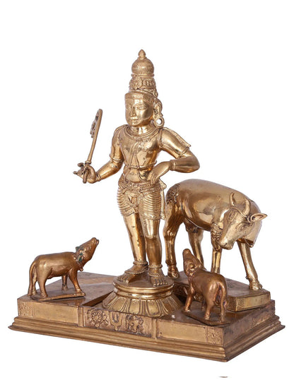 10'' Rajagopal Panchaloha Bronze Statue from Swamimalai | Madhuchista Vidhana (Lost-Wax)