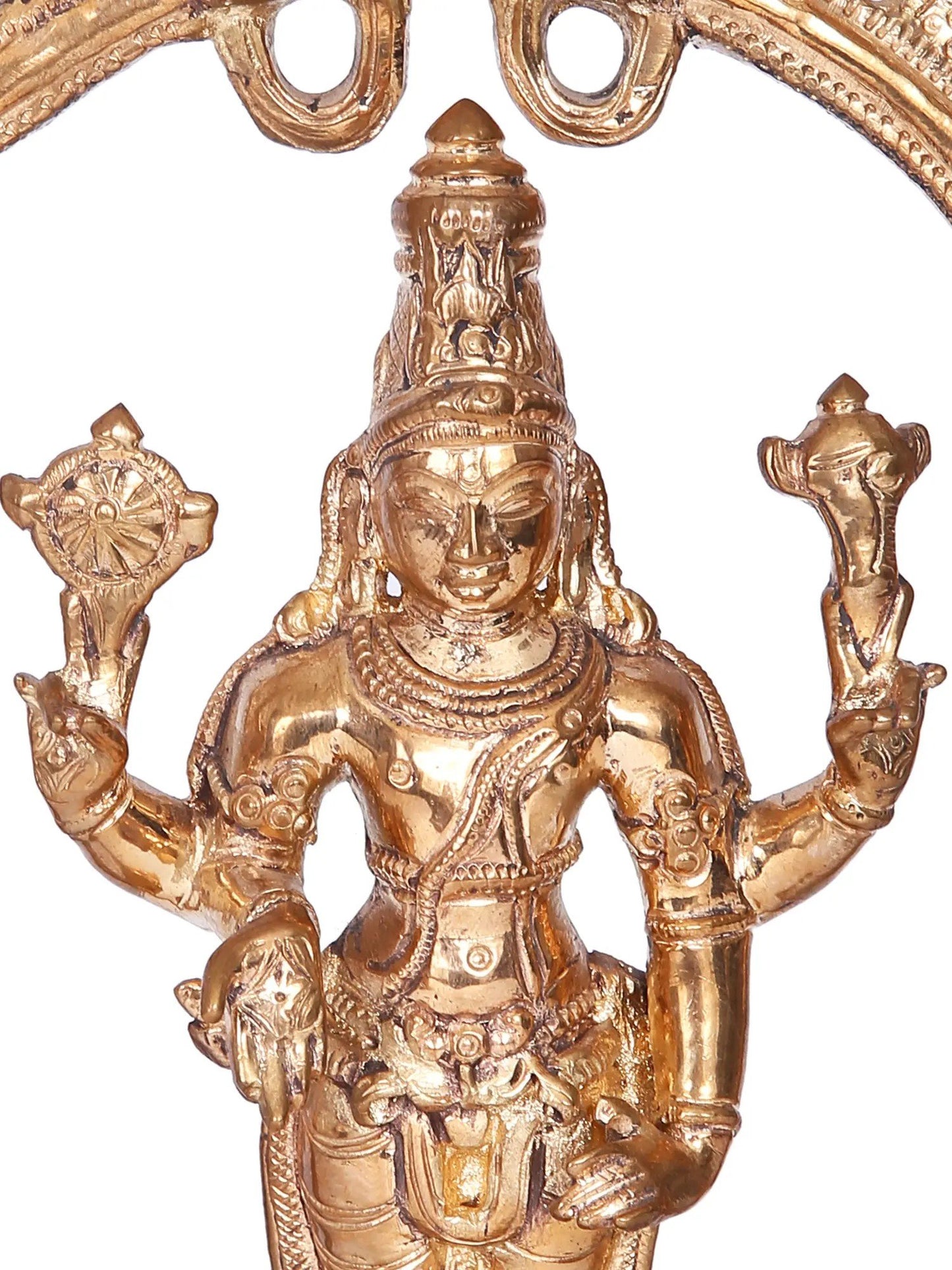 9'' Vishnu | Madhuchista Vidhana (Lost-Wax) | Panchaloha Bronze from Swamimalai