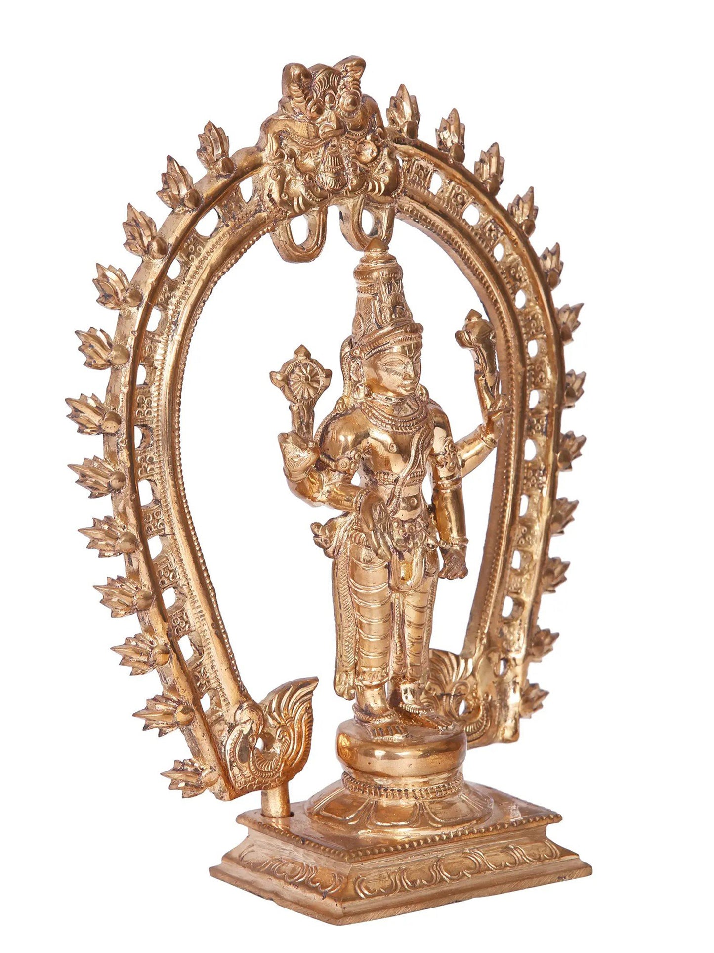 9'' Vishnu | Madhuchista Vidhana (Lost-Wax) | Panchaloha Bronze from Swamimalai