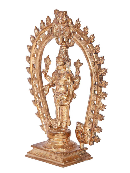 9'' Vishnu | Madhuchista Vidhana (Lost-Wax) | Panchaloha Bronze from Swamimalai