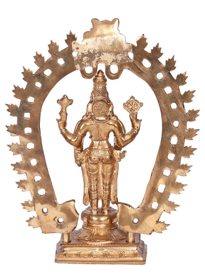 9'' Vishnu | Madhuchista Vidhana (Lost-Wax) | Panchaloha Bronze from Swamimalai