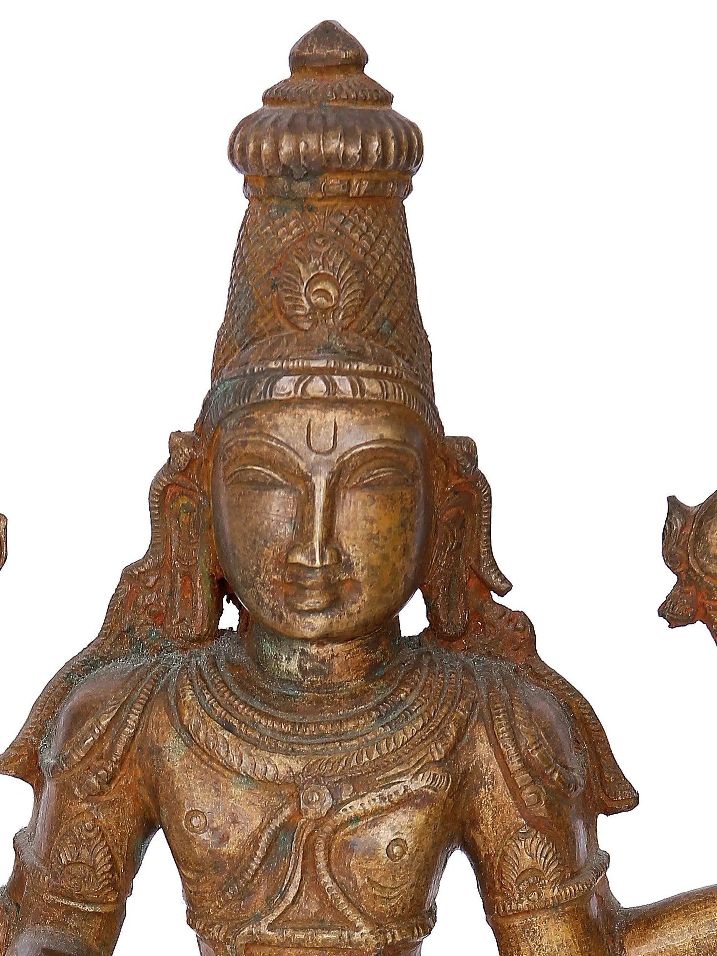 12'' Vishnu | Madhuchista Vidhana (Lost-Wax) | Panchaloha Bronze from Swamimalai