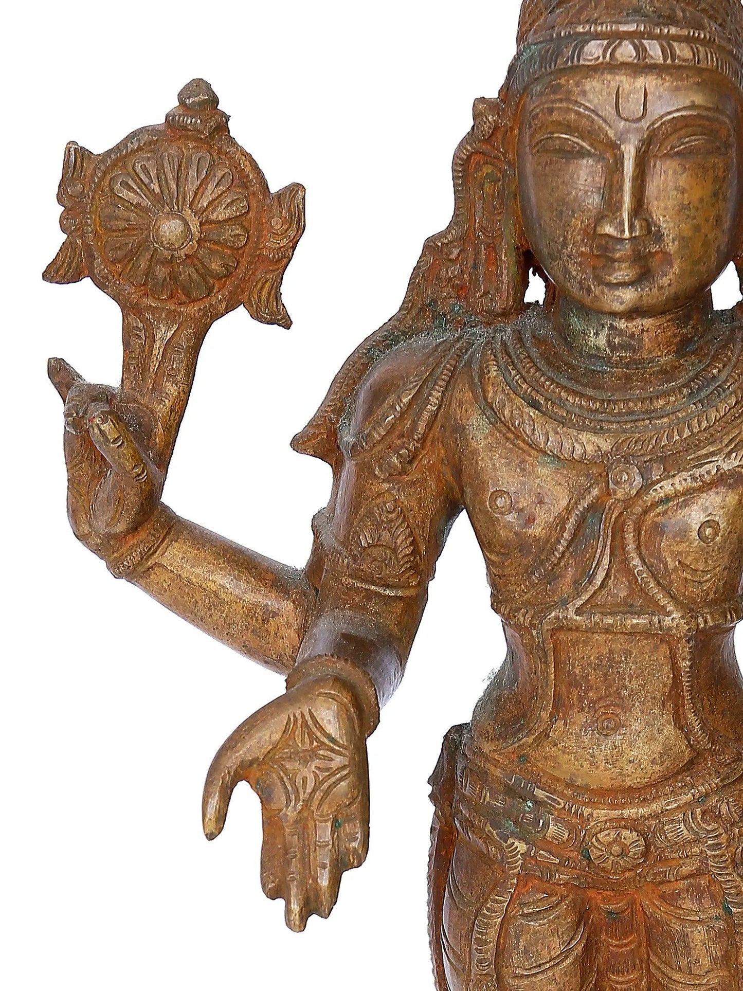 12'' Vishnu | Madhuchista Vidhana (Lost-Wax) | Panchaloha Bronze from Swamimalai