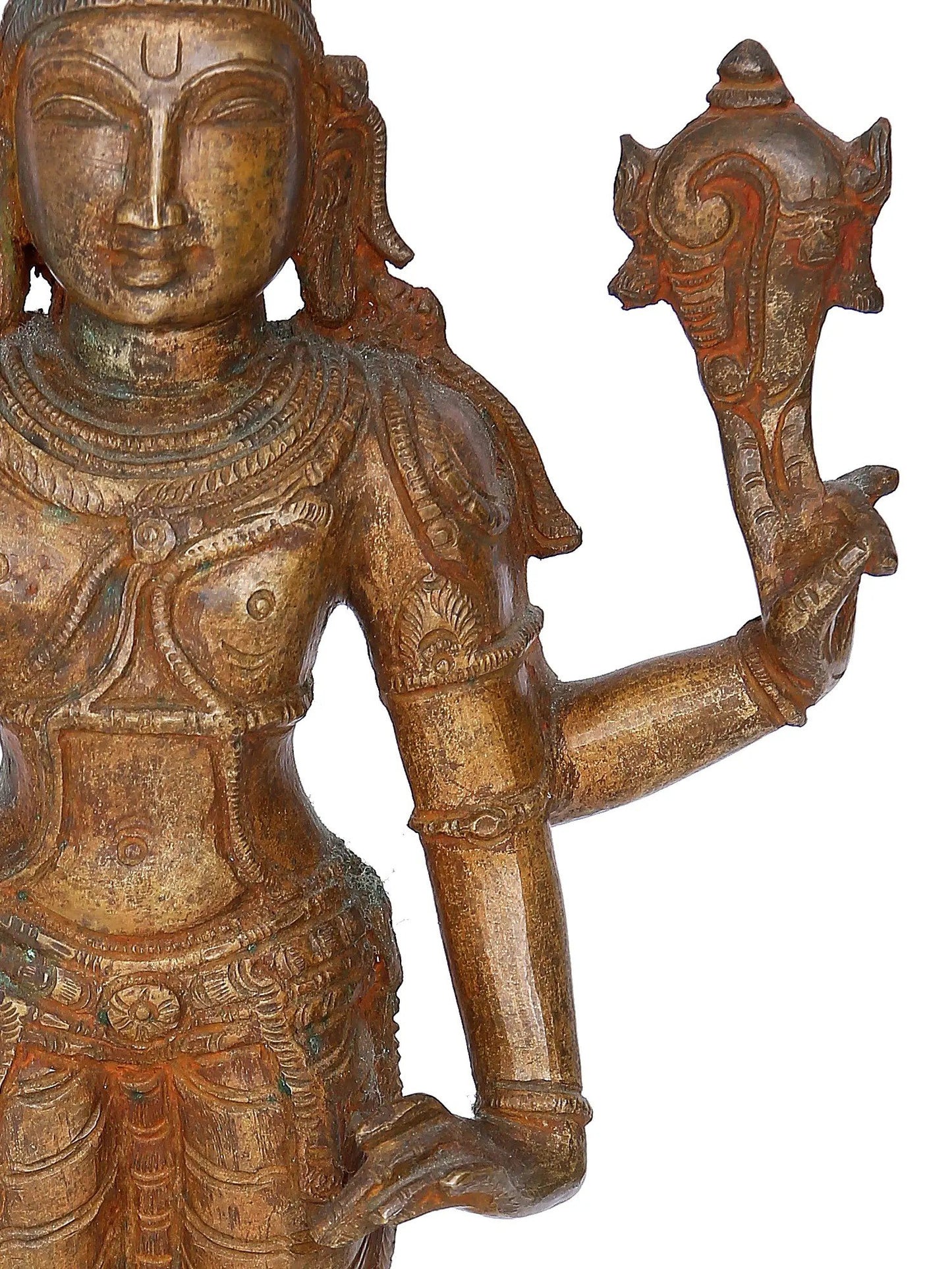 12'' Vishnu | Madhuchista Vidhana (Lost-Wax) | Panchaloha Bronze from Swamimalai