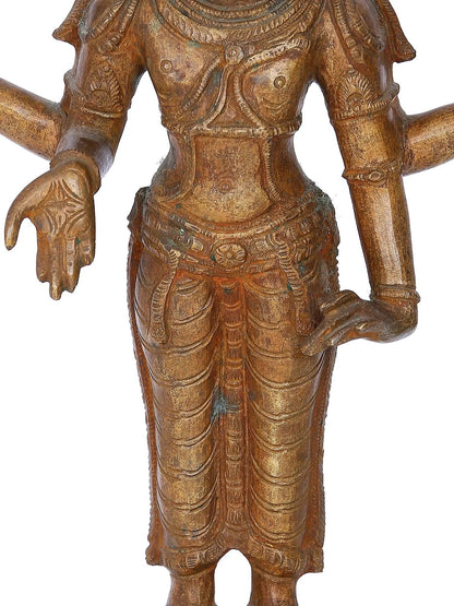 12'' Vishnu | Madhuchista Vidhana (Lost-Wax) | Panchaloha Bronze from Swamimalai