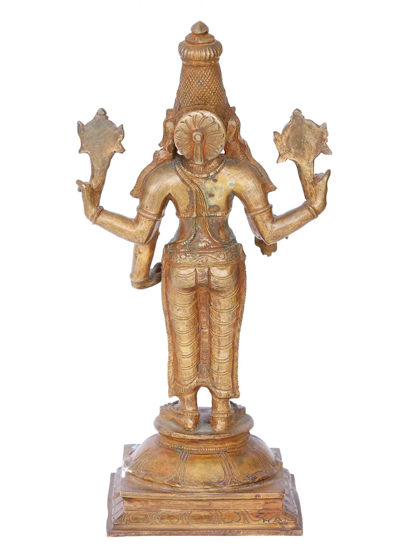 12'' Vishnu | Madhuchista Vidhana (Lost-Wax) | Panchaloha Bronze from Swamimalai