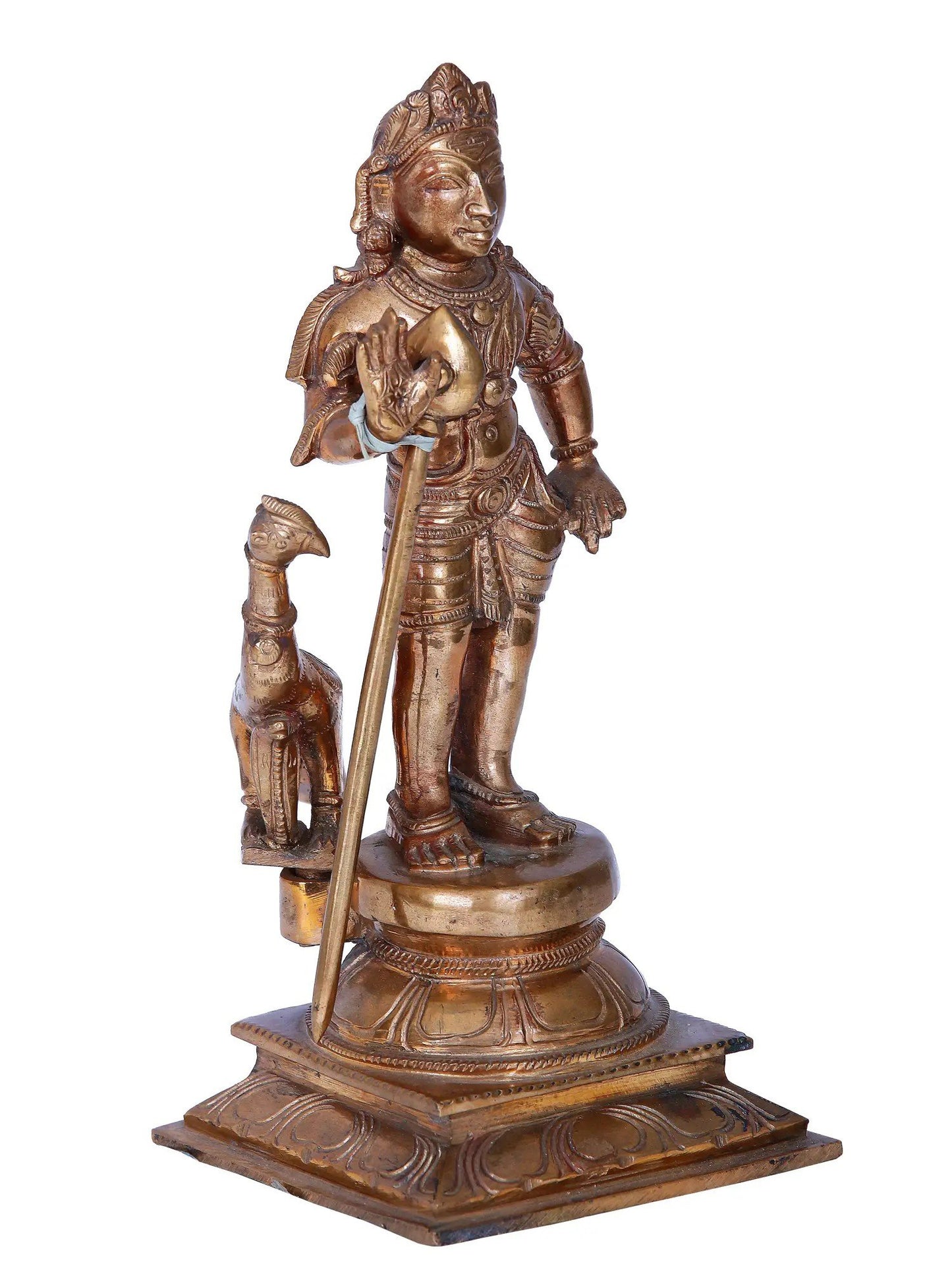 8'' Lord Murugan Sculpture Panchaloha Bronze from Swamimalai | Madhuchista Vidhana (Lost-Wax)