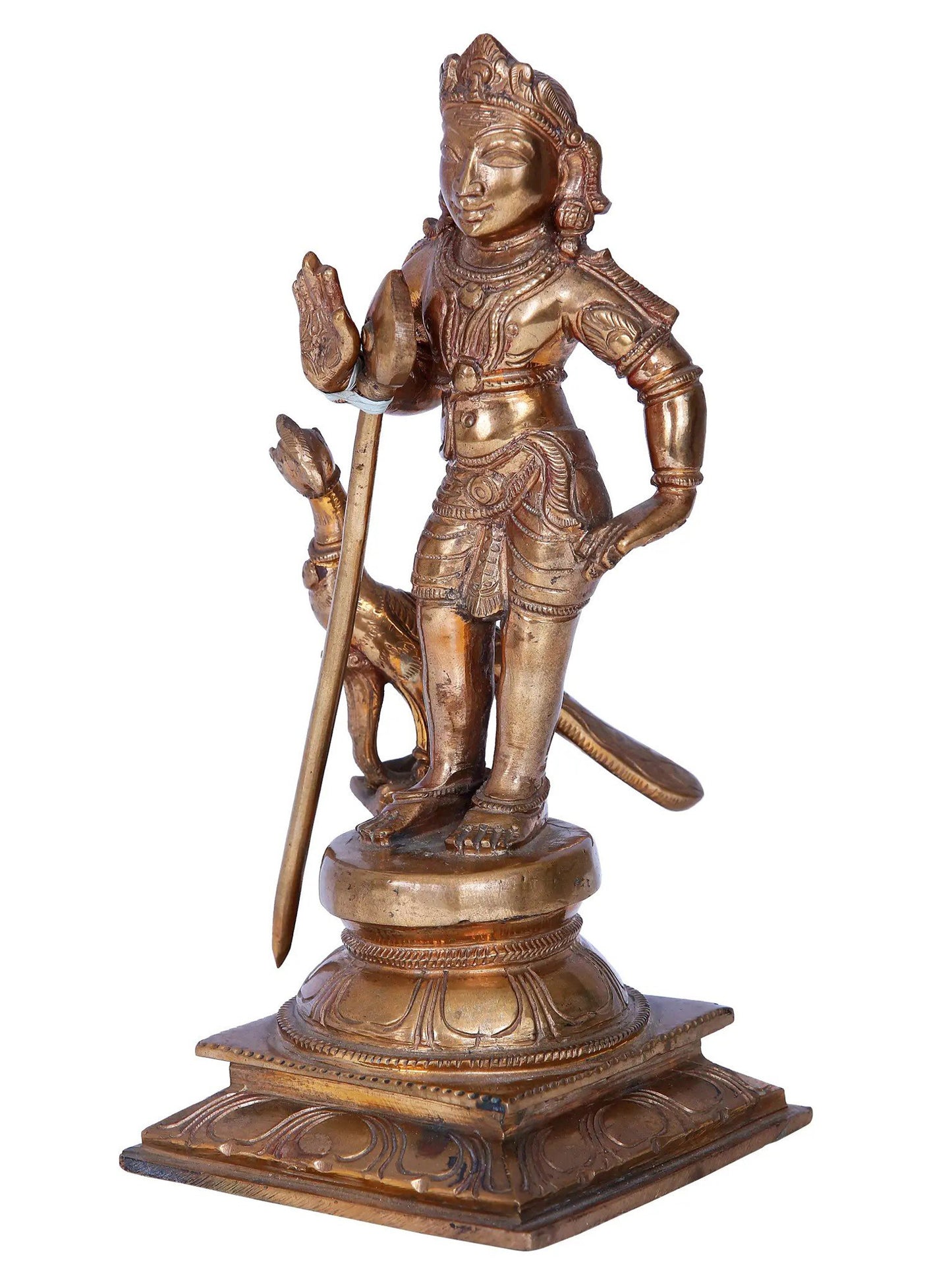 8'' Lord Murugan Sculpture Panchaloha Bronze from Swamimalai | Madhuchista Vidhana (Lost-Wax)