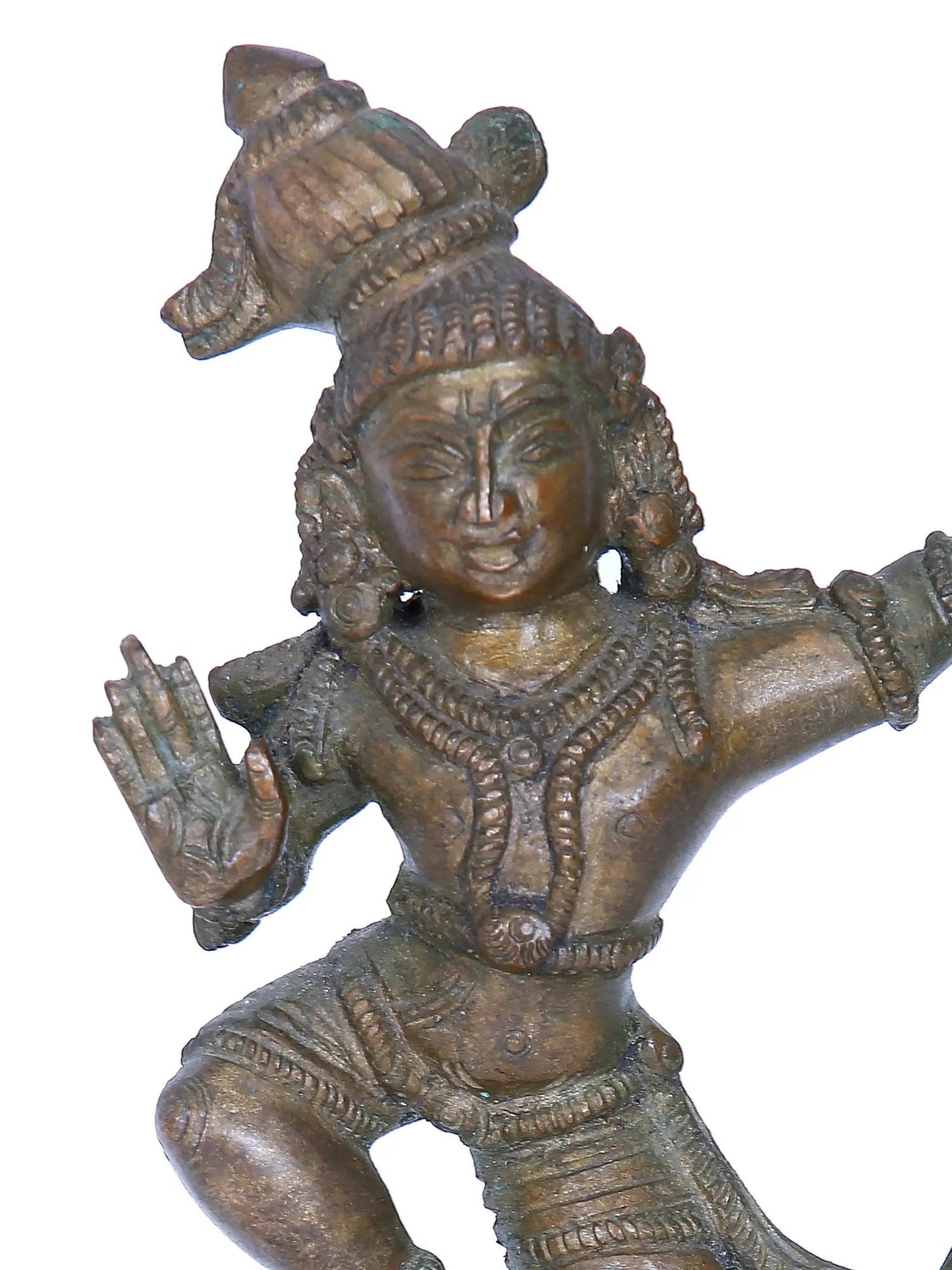 8'' Kaliya Krishna | Madhuchista Vidhana (Lost-Wax) | Panchaloha Bronze from Swamimalai