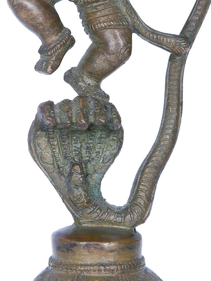 8'' Kaliya Krishna | Madhuchista Vidhana (Lost-Wax) | Panchaloha Bronze from Swamimalai