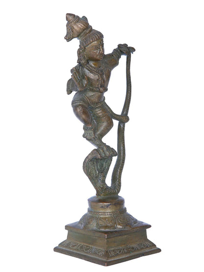 8'' Kaliya Krishna | Madhuchista Vidhana (Lost-Wax) | Panchaloha Bronze from Swamimalai