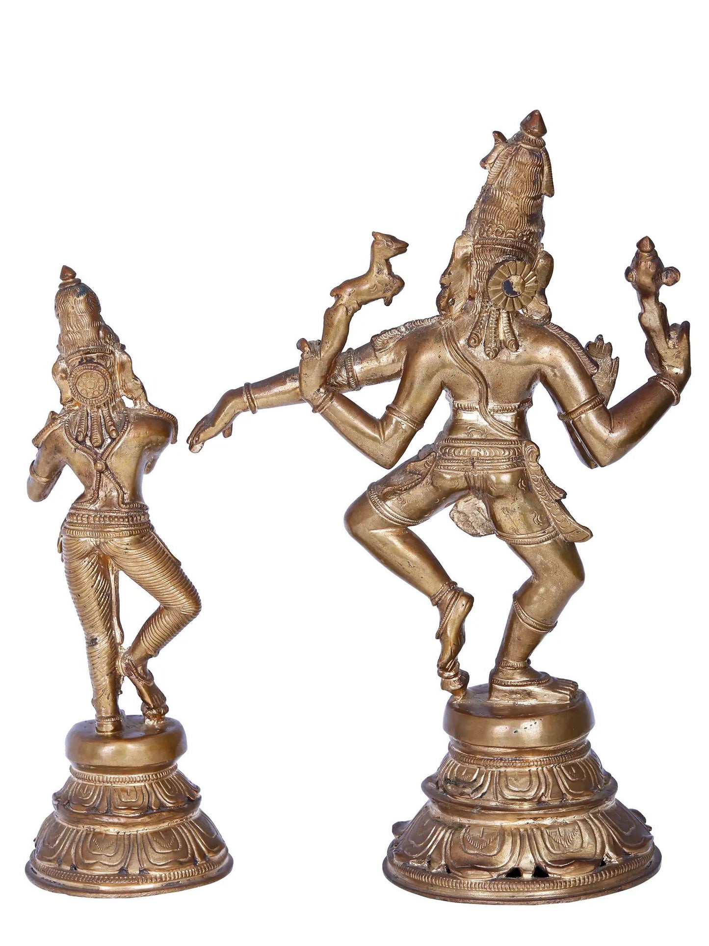 12" Dancing Shiva Parvati | Madhuchista Vidhana (Lost-Wax) | Panchaloha Bronze from Swamimalai