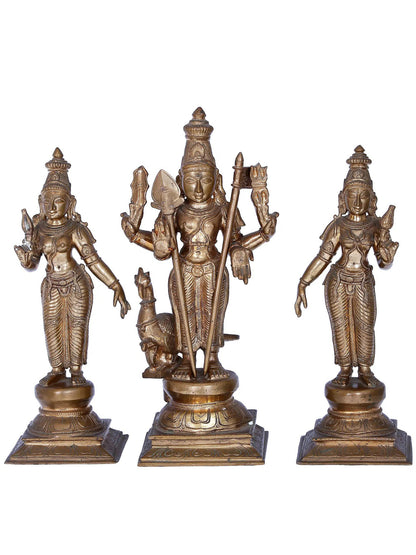 12'' Panchaloha Bronze Murugan set Idol from Swamimalai | Madhuchista Vidhana (Lost-Wax)