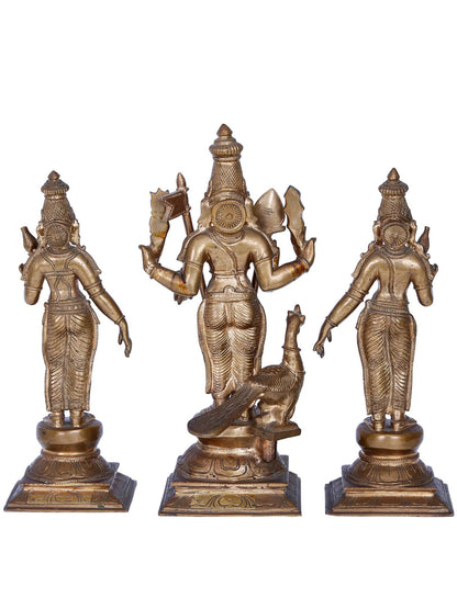 12'' Panchaloha Bronze Murugan set Idol from Swamimalai | Madhuchista Vidhana (Lost-Wax)