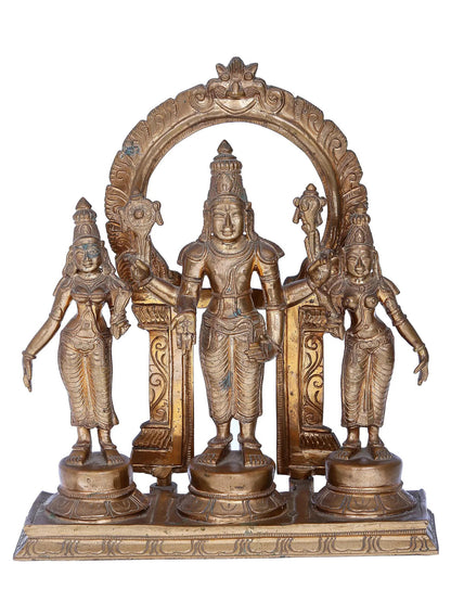 12'' Perumal set | Madhuchista Vidhana (Lost-Wax) | Panchaloha Bronze from Swamimalai